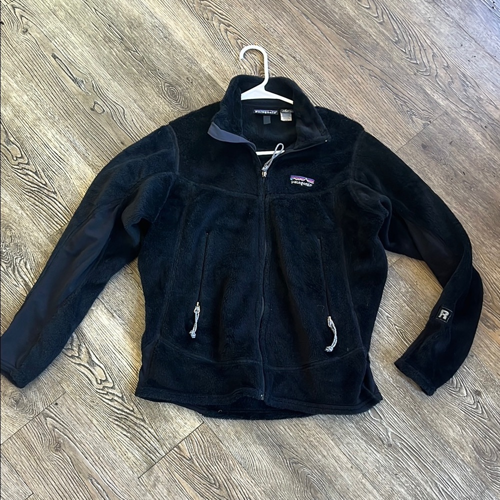 Patagonia Black Teddy Jacket Fleece High Collar